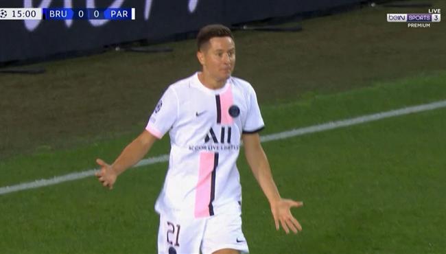 هدف باريس سان جيرمان الاول في مرمي كلوب بروج اندير هيريرا