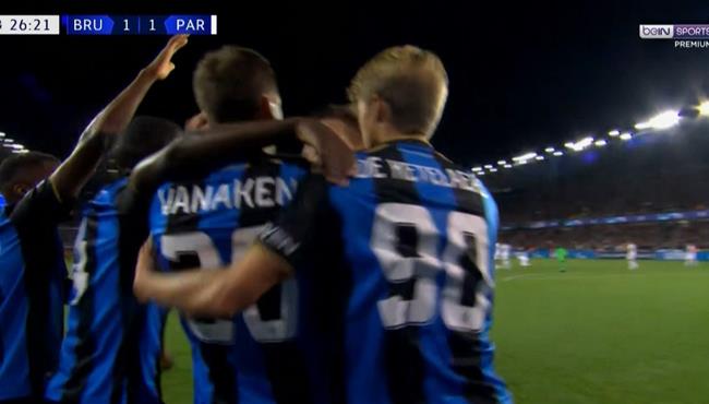 هدف تعادل كلوب بروج مع باريس سان جيرمان 1 1 دوري ابطال اوروبا