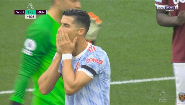 كريستيانو رونالدو يهدر انفراد امام وست هام بالدوري الانجليزي