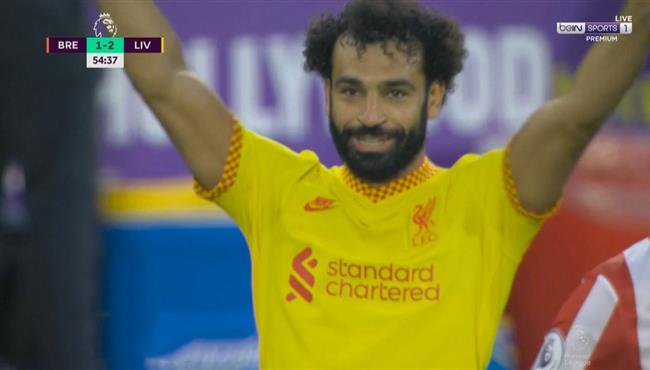 هدف محمد صلاح في مرمي برينتفورد بالدوري الانجليزي