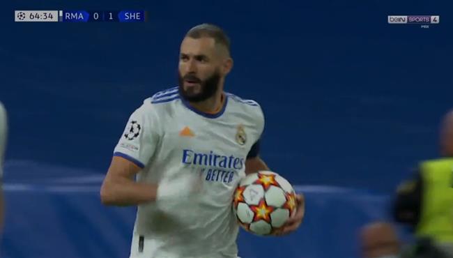 هدف كريم بنزيما في مرمي شيريف بدوري ابطال اوروبا