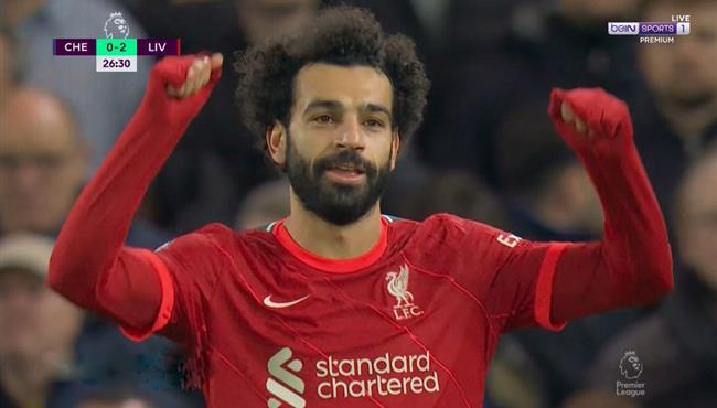 هدف محمد صلاح الرائع في مرمي تشيلسي بالدوري الانجليزي