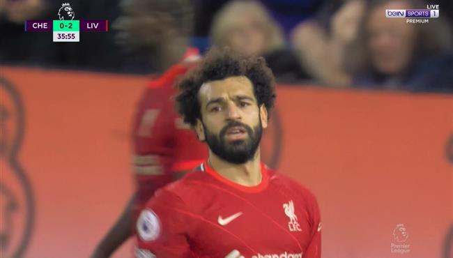 محمد صلاح يهدر فرصة هدف في مباراة ليفربول وتشيلسي