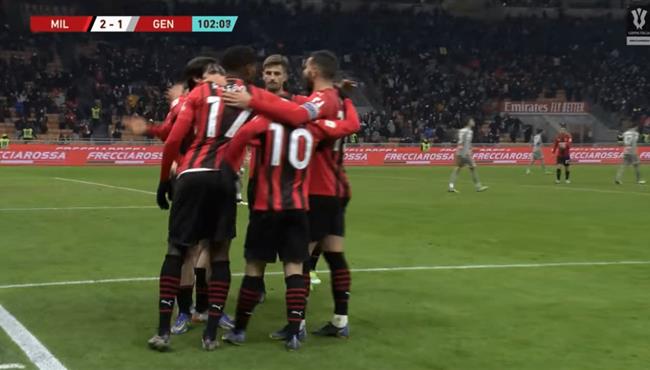 اهداف مباراة ميلان وجنوي 3 1 كاس ايطاليا