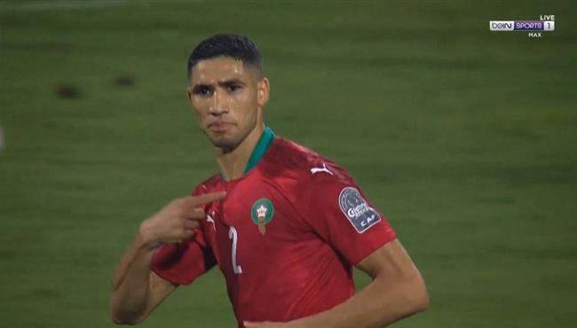 هدف اشرف حكيمي العالمي في مرمي الجابون بكأس امم افريقيا