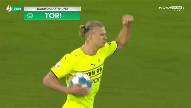 هدف هالاند في مباراة بوروسيا دورتموند وسانت باولي بكأس المانيا
