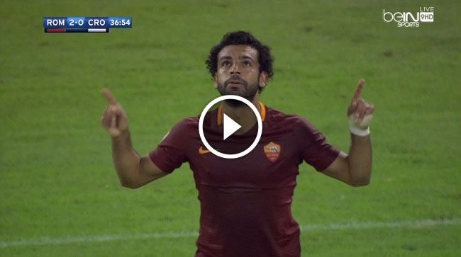 ملخص لمسات محمد صلاح في مباراة روما وكروتوني