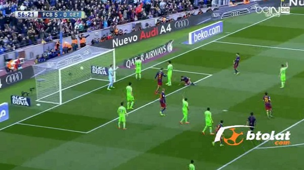 هدف برشلونه السادس في مرمي خيتافي 6 0