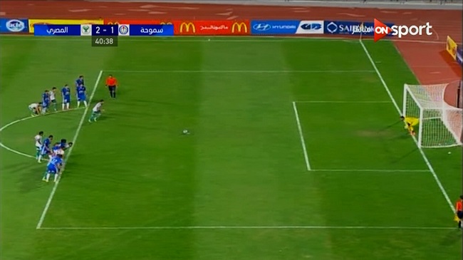 هدف المصري الثاني في مرمي سموحه 2 1 الدوري المصري