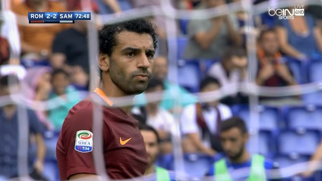 محمد صلاح يهدر فرصة هدف مؤكد فى مرمى سامبدوريا تعليق حفيظ دراجى