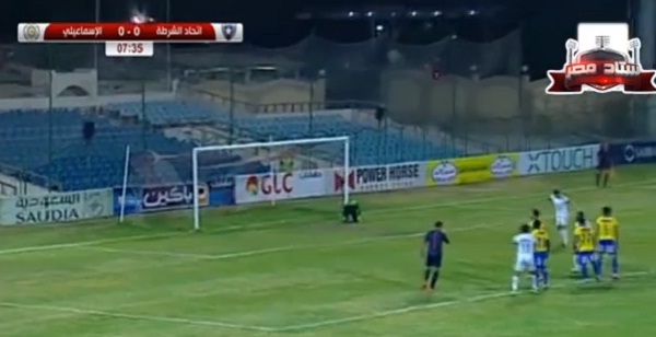 حسام عبدالعال يسجل هدف اتحاد الشرطة الأول في الإسماعيلي