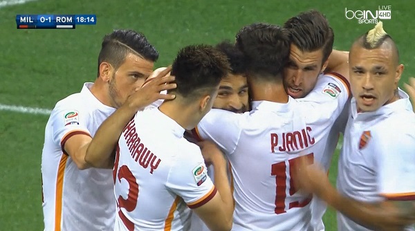 هدف محمد صلاح في مرمي ميلان 1 0
