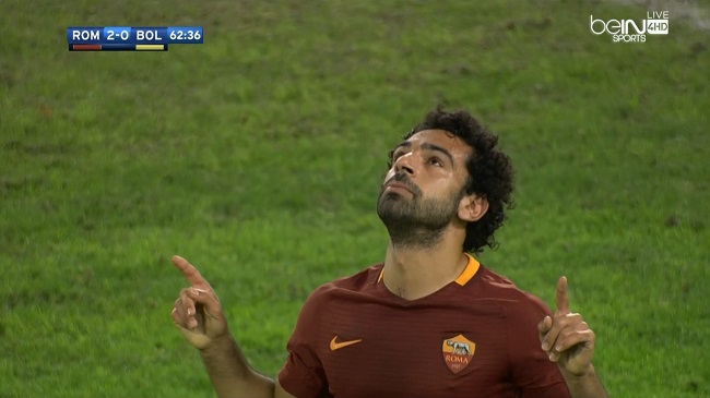 هاتريك محمد صلاح في مرمي بولونيا