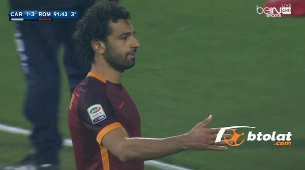 ملخص لمسات محمد صلاح في مباراة روما وكاربي الدوري الايطالي