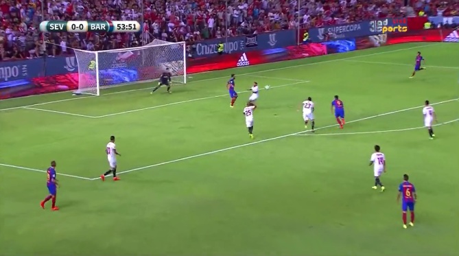 هدف سواريز الاول في مرمى اشبيلية بعد اسيست مذهل من توران