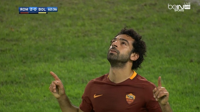ملخص لمسات محمد صلاح في مباراة روما وبولونيا