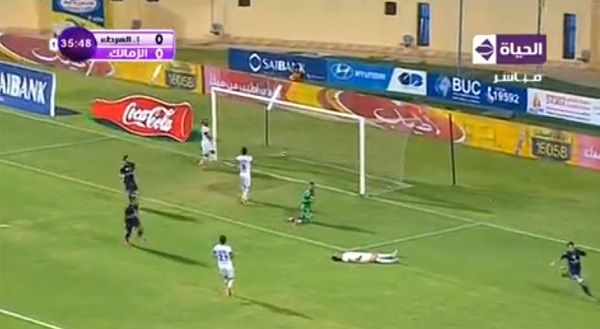 محمد إبراهيم يفتتح التسجيل لـ الزمالك بهدف من خطأ دفاعي