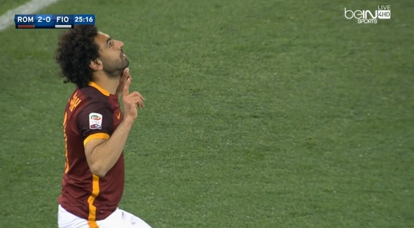هدف محمد صلاح الاول فى مرمى فيورنتينا