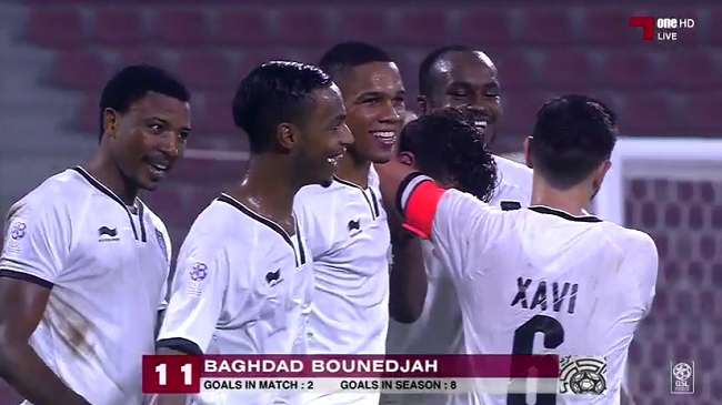هدف بغداد بونجاح الرائع في الدوري القطري وتحية تشافي له