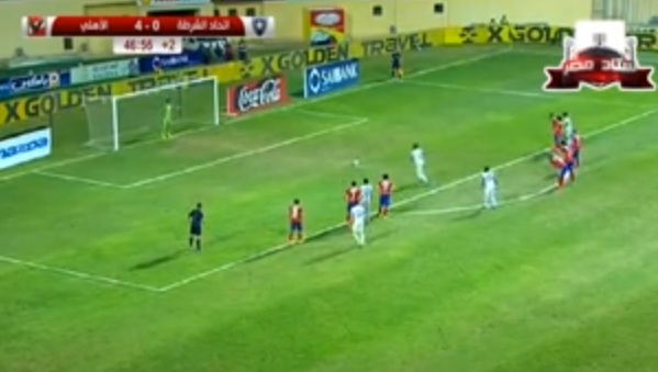 صلاح ريكو يسجل هدف اتحاد الشرطة الأول في مرمى الأهلي